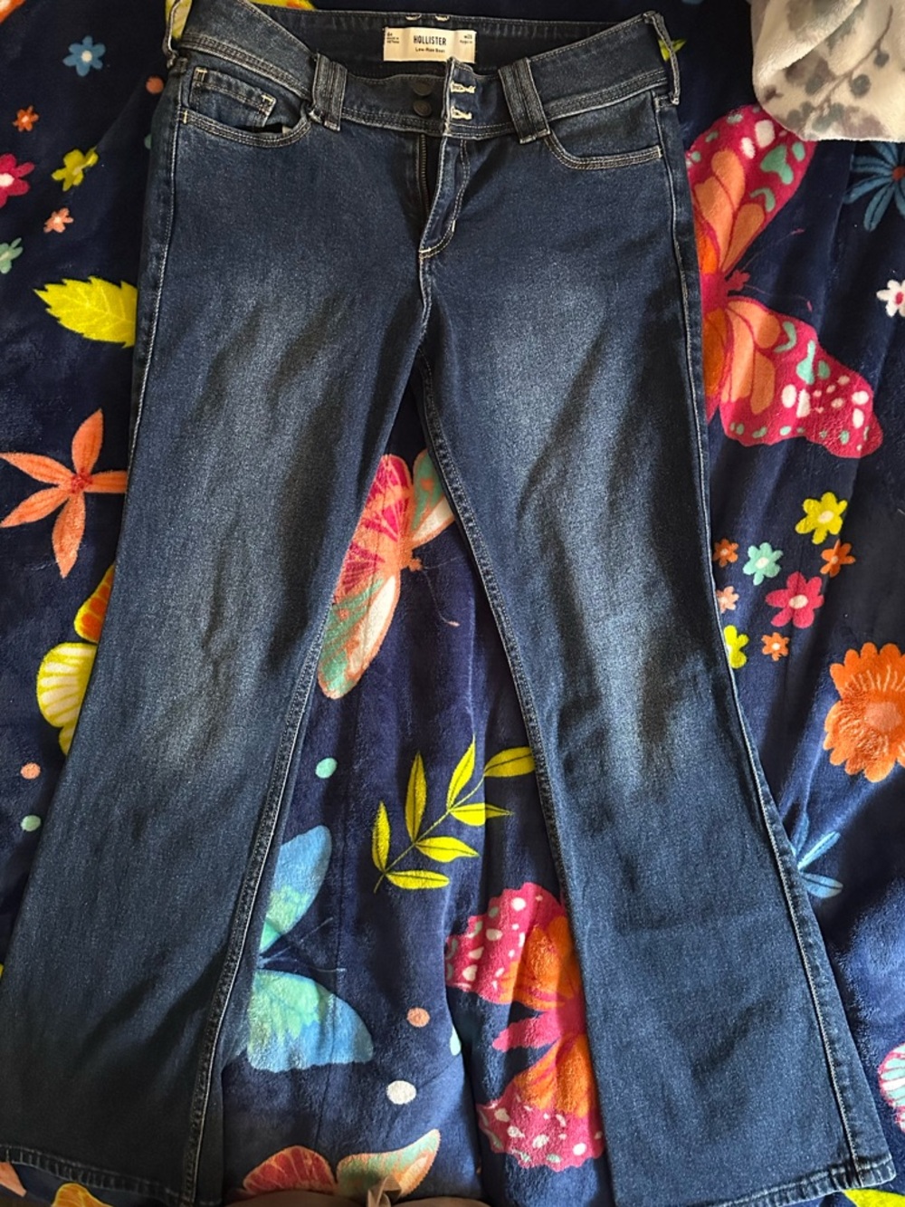 Hollister Dark Blue Low Rise Bootcut Jeans